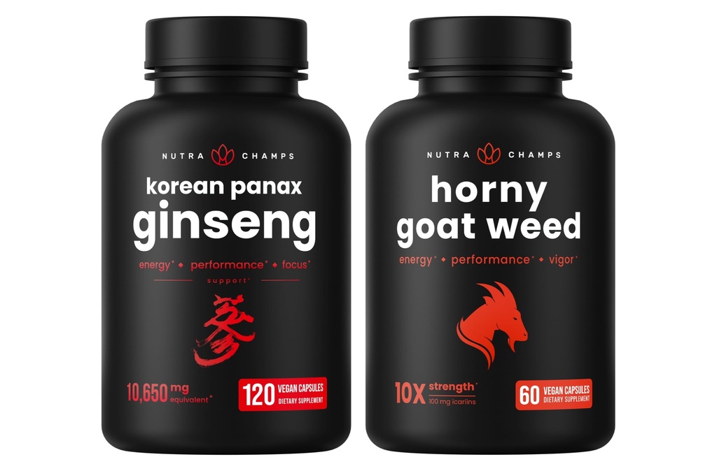 NutraChamps Korean Ginseng și Horny Goat buruieni