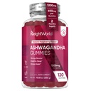 GreutateWorld Ashwagandha Gumies pentru femei și bărbați 1200mg - 120 Gume (2-Month Supply) - Ashwagandha Supliment Gummies pentru Booster energie, somn sănătos și stres ajutor - Vegan & Gluten-Free
