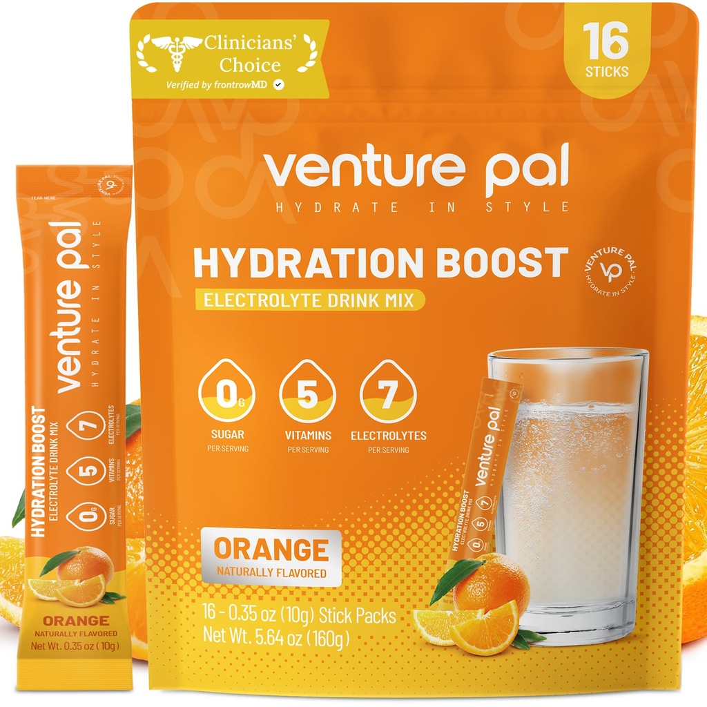 Venture Pal Pachete de praf Electrolit gratuit - Lichid Daily IV Drink Mix pentru hidratare rapidă și de recuperare a partidului 