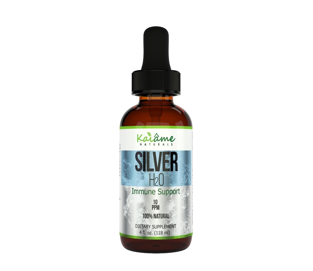 Kaiame Naturale Argint coloidal, Solutie Ionica de Argint, 10 PPM, 4 oz picurator mare în Sticla de sticla, Natural Support Imun, Sigur pentru Adulti, Copii, si animale de companie