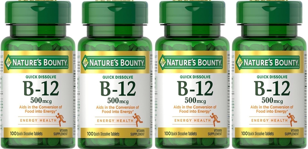 Vitamina Bounty B-12 500 mcg, 100 ea (Pachet de 4)