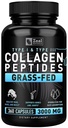 Zeal Naturals Colagen Peptides Colagen Pastile (360 capsule) Iarbă Fed Colagen Pepetide pulbere - Hidrolizate Colagen pulbere pentru comunTendon Suplimentar Piele și unghii -