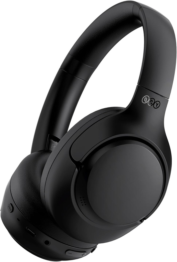 QCY H3 ANC Bluetooth Căști peste ureche, Zgomot activ Anularea Bluetooth 5.4 Căști cu microfoane, Hi-Res Audio Sound, Conexiune multipunct, 60H Playback, EQ personalizat prin App(Negru)