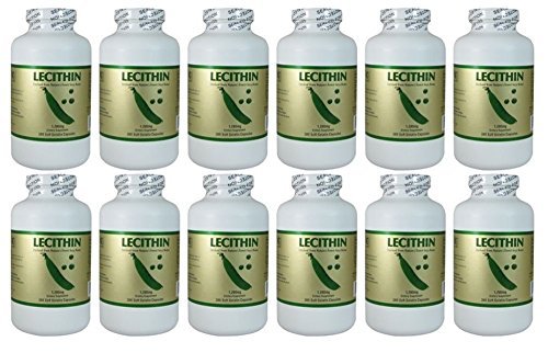 Lecithin 1200mg, 300 Softgels (12 Pack)