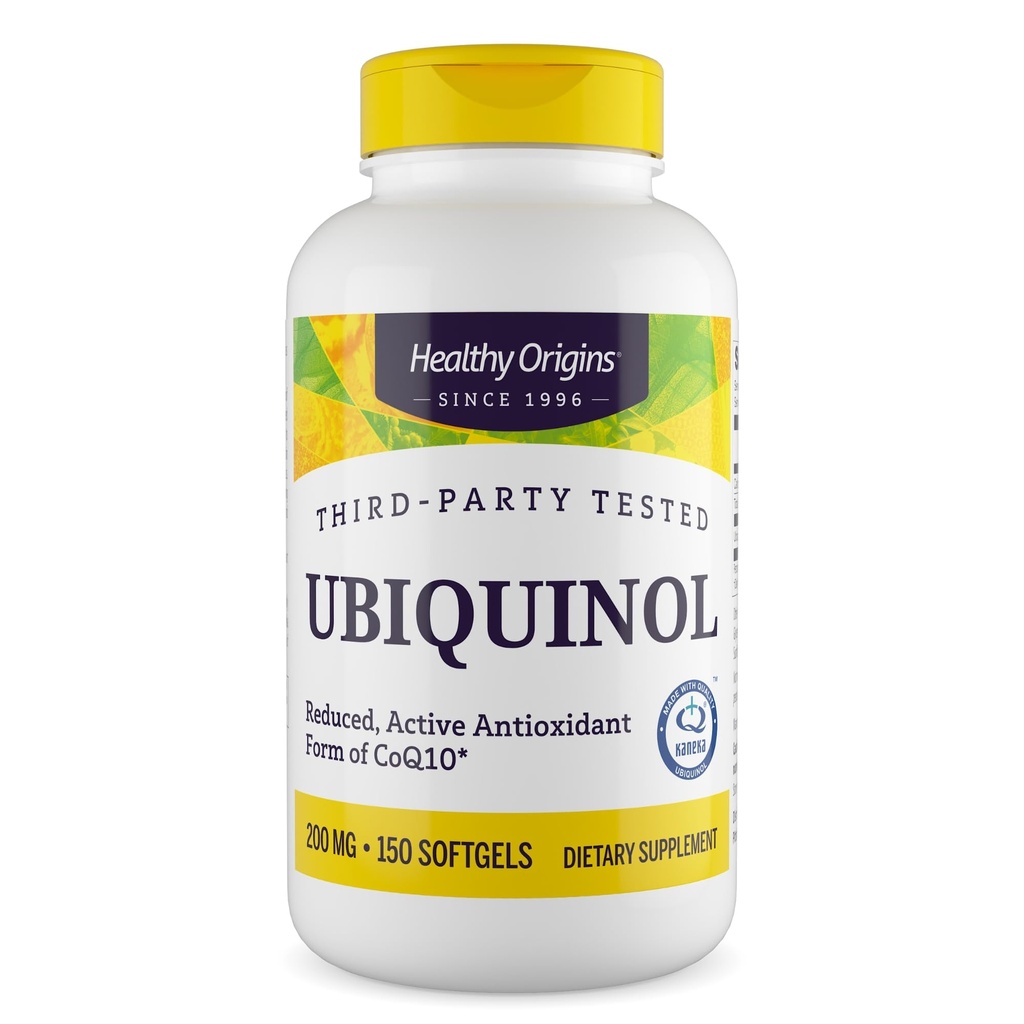 Origine sănătoasă Ubichinol (Formulă activă de CoQ10), 200 mg - Kaneka Ubichinol Suplimente pentru Heart Health & Antioxidant Supplement - Gluten-Free & Non-GMO - 150 Softgels