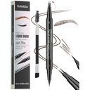9708 2- Sfat Eyebrow Pen cu fund dublu, 2-in-1, cu sprânceană Brush. Probă impermeabilă și transpirație, Sprânceană lichidă de precizie, 5 Shades, Long-Lastting (3#Dark Brown)