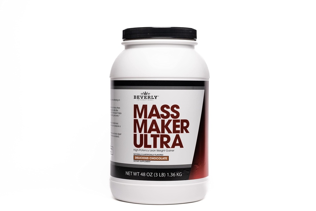 Beverly International Mass Maker Ultra Ciocolata, 14 Serviri, 3lb. Construirea Lean Mass Ca un pro. Proteina de lapte Izolat, Whey Proteina Izolat + Ou. Ulei MCT. Carburi curate, bun gust