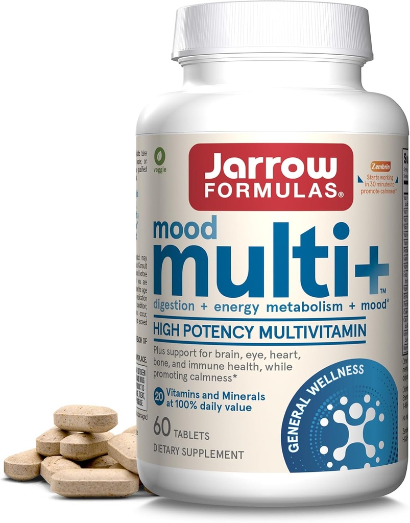 Formule Jarrow Multi+ Mood Multivitamine pentru rezistență la stres ocazional, 60 comprimate, 30 zile de aprovizionare