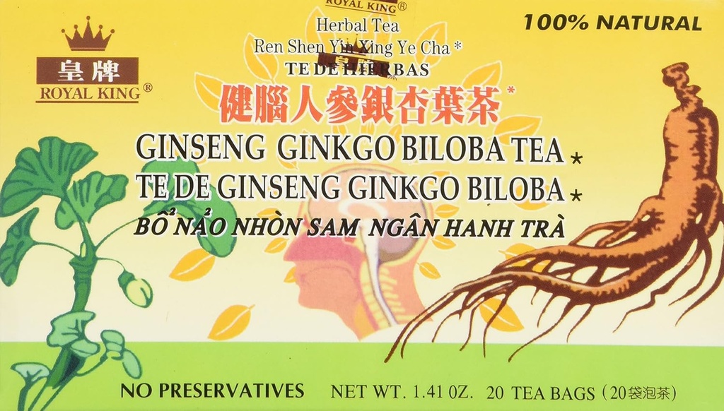 Regele regal Ginseng Ginkgo Biloba Tea (20 Bags)