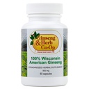 100% Pure Wisconsin American Ginseng Capsules - 500mg. Autentic Panax Quinquefolius. Root Ginseng sol potent - fără fillere, bindere sau alți aditivi.