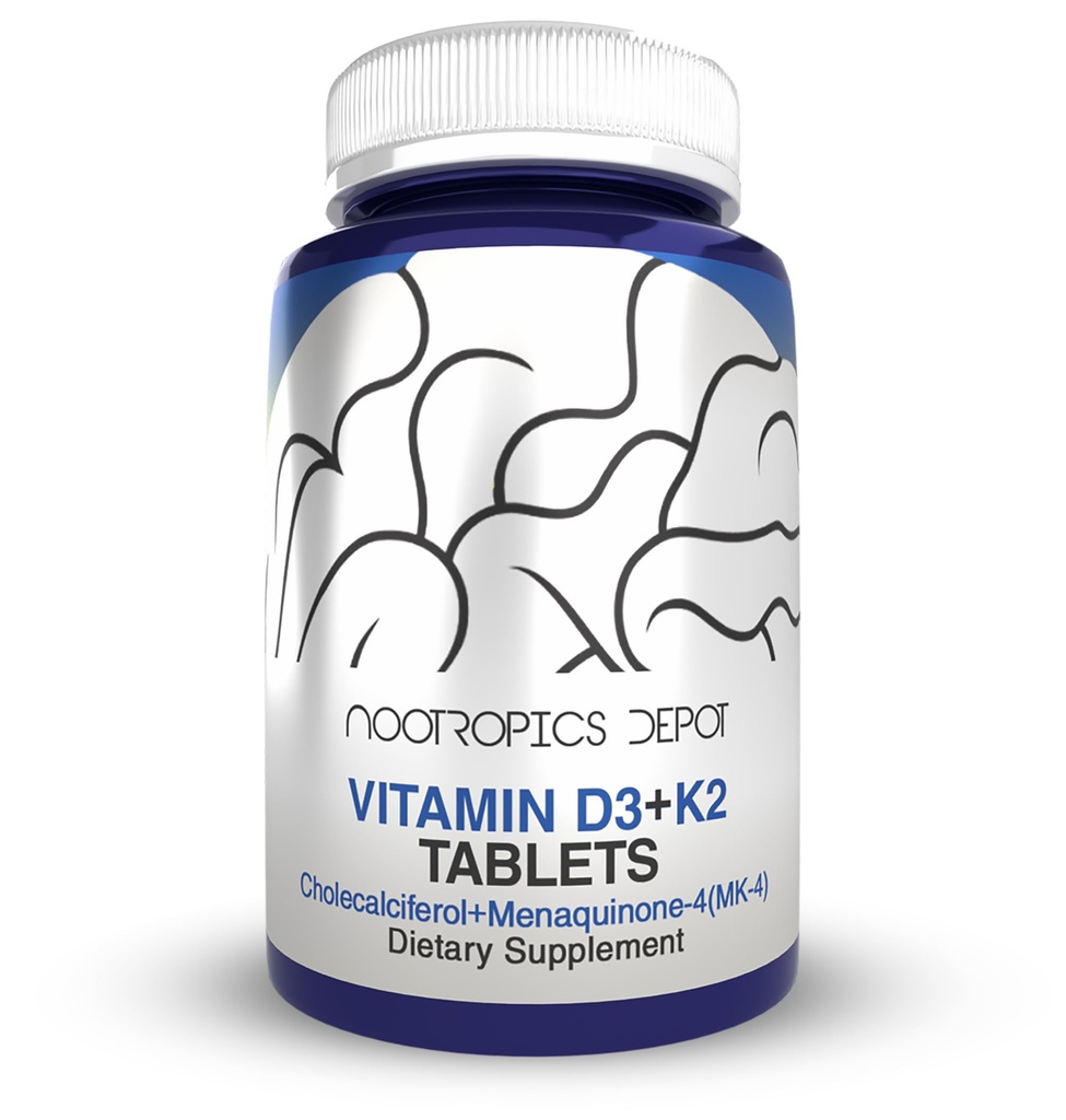 Nootropics Depot Vitamina D3 + K2 with Vitamina C Tablets 