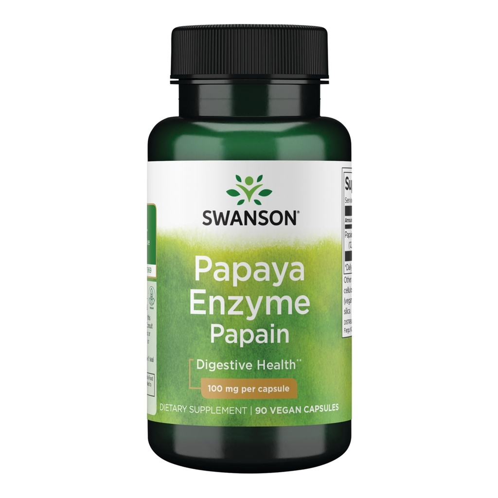 Swanson Papain Papaya Enzim 100 Milligrams 90 Veg Capsule
