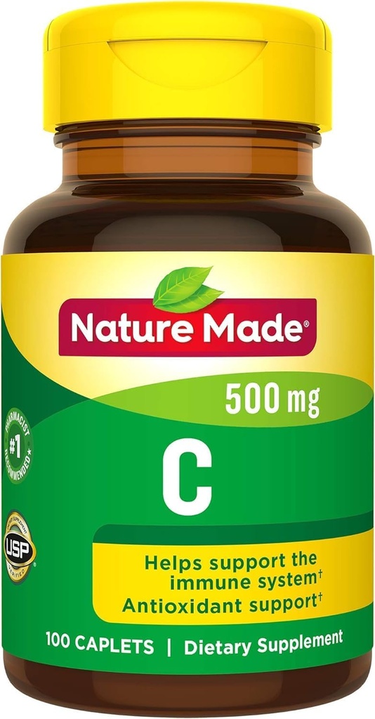 Natural Made Vitamina C 500 mg Caplete 100 Ct