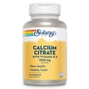 Solaray Citrat de calciu cu vitamina D3 1000mg - Rezistenta osoasa si suport dinti sanatos - Formula de digestia blânda - Lab verificat, 60 zile de garantie - 15 Serviri, 90 capsule