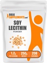 BulkSupplements.com Soy Lecithin pulbere - Lecitin Supliment, Supliment nutritional, Grad alimentar - Gluten gratuit, 1.2g per Serving, 250g (8.8 oz) (Pachet de 1)