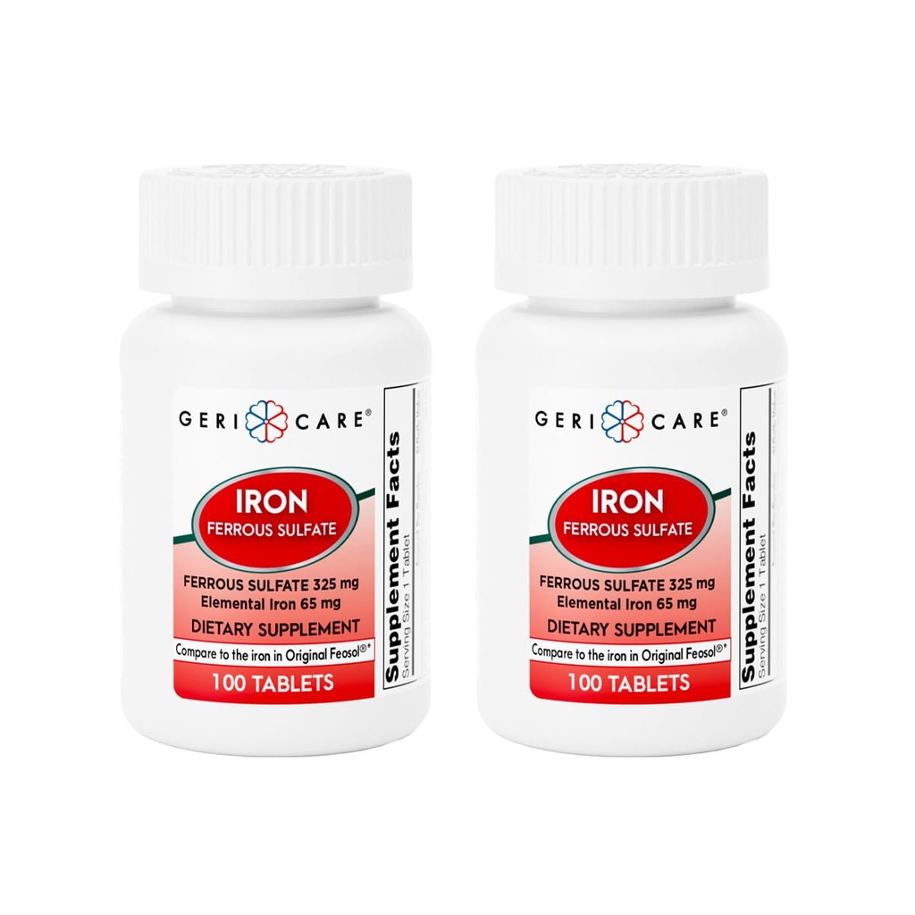 GeriCare tablete sulfate feros 325mg, fier elementar 65 mg supliment de fier de mare potenta 
