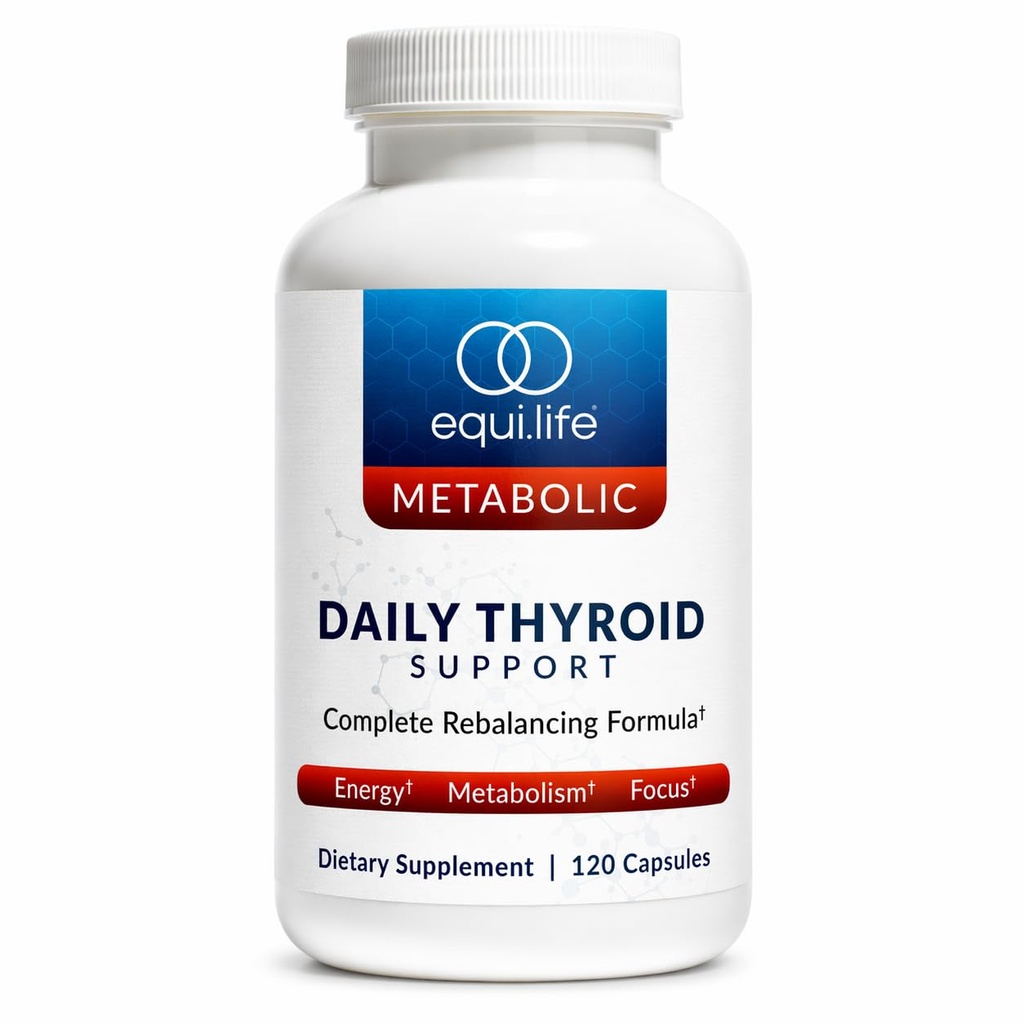 Echilife Suport tiroidian, vitamine și minerale Supliment cu vitamina C, zinc, vitamina E, iod și seleniu, Adaptogens & Aminoacids Formula, Suport wellness global, Gluten gratuit, 120 capsule