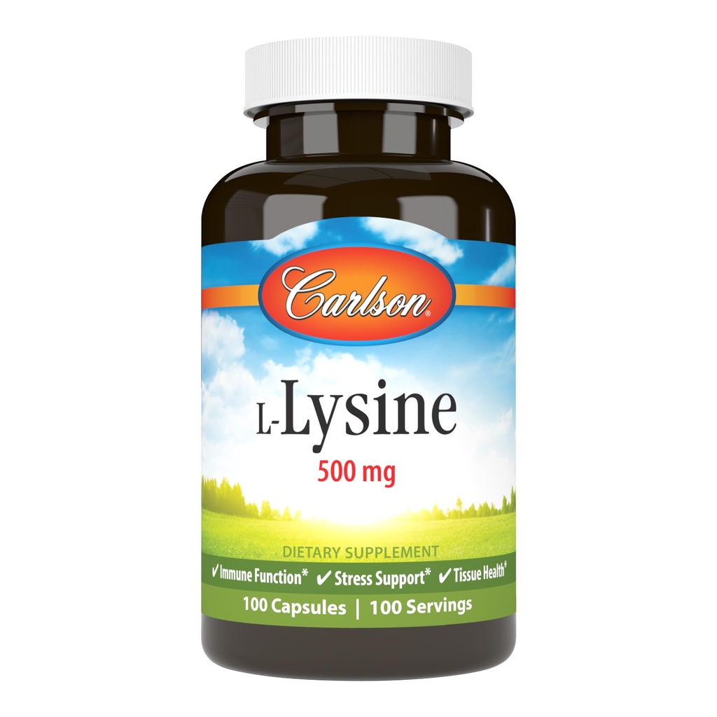Carlson Labs L-Lysine, 500mg, 100 capsule