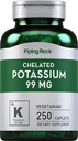 Piping Rock Chelated Potas Supplement 99mg 