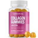 Gume de colagen pentru femei si barbati cu 2500mcg Biotina, zinc, vitamina C & E - Gume de colagen hidrolizate pentru par, Skin & Nail Support - Biotina si gume Colagen - Aroma de lamaie - 30 Serviri