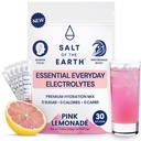 Sare de pământ Premium Zero-Sugar Electrolit - Made with Pink Himalayan Salt - Pachete cu pulbere de hidratare 