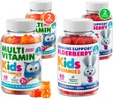 DR. MORITZ Elderberry Gummies pentru copii (60 Count 2 Pack) și copii Multivitamine Gummies Bundle (60 Count, 2 Pack) - pentru copii de sprijin imun și sănătate generală
