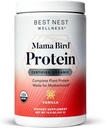 Cel mai bun Nest Wellness Mama Bird Praf de proteine prenatale pentru femei, Certified Organic, Vegan, Non-GMO, Hemp & Pea Plant Proteina completa, 15g, Dairy Free, Vanilla Flavor, 13.8 oz