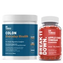 Dr. Tobias Apple Cider Otet Gumries & Colon Sănătate în fiecare zi - Daily Digestive, Detox și Cleanse Suport cu ACV Gummies & Psyllium Husk Powder