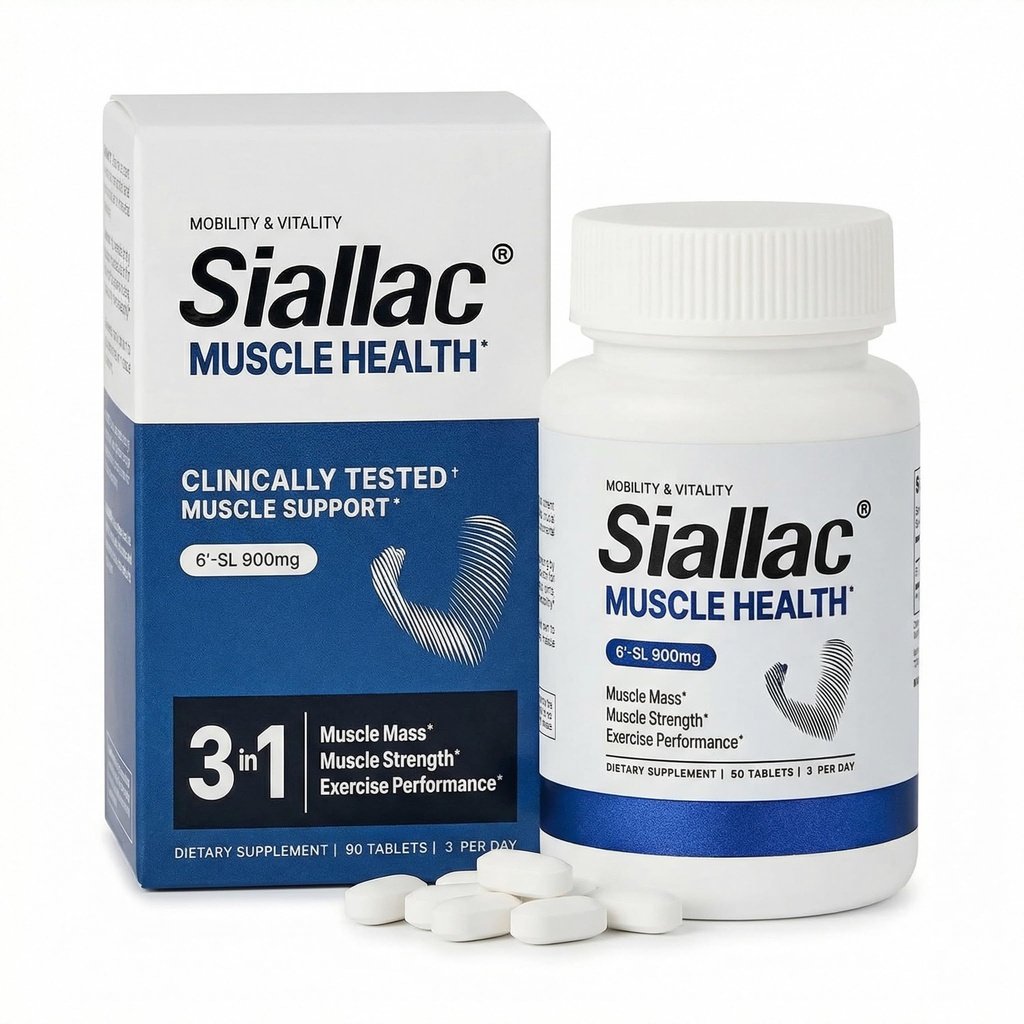 Sanatate musculara - Made in USA - Imbunatatirea masei musculare & Putere, Recuperare rapida de antrenament, Reduce oboseala si cresterea performantei exercitiului, 6-Sialyllactoza (6-SL), 900 mg, 90 comprimate