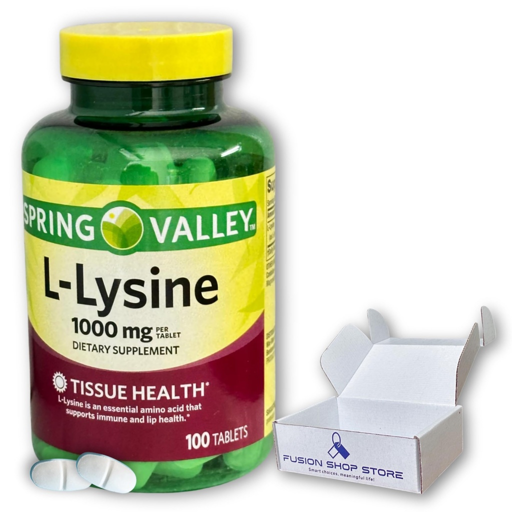 L lizină 1000mg- Comprimate esențiale de aminoacizi, 100ct (Pachet de 1)