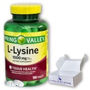 L lizină 1000mg- Comprimate esențiale de aminoacizi, 100ct (Pachet de 1)