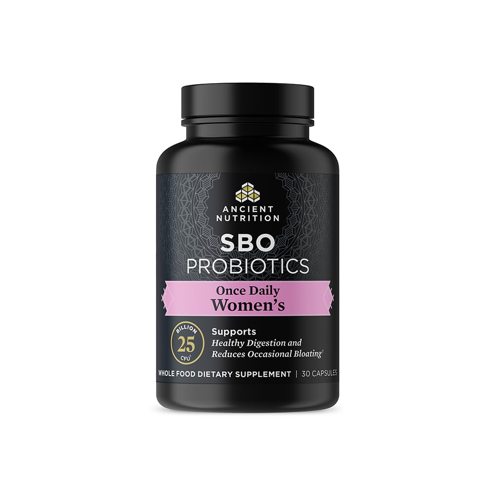 Probiotice nutriţionale antice pentru femei, Probiotice o dată pe zi pentru femei 30ct, suport digestiv şi reduce balonare ocazională, Made with Chaste Tree Berry and Amla Berry, 25 Miliarde CFU