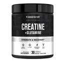 Creatura Fabrica Jacked + Glutamina - Creatina Supliment cu L-glutamina pentru recuperare musculara, crestere musculara, Putere crescuta, Enhanced Energy Output, și Gut Health - 30 Serviri, Nearomatizate