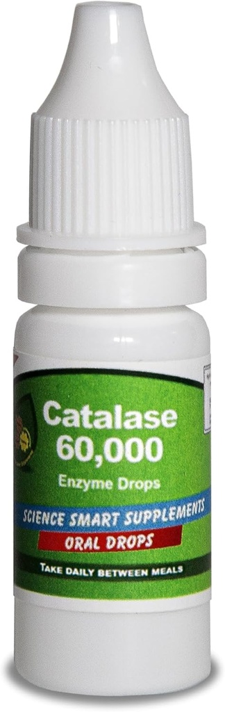 Catalase 60.000 - Science Smart - Unique - Cel mai mare potenta de absorbtie completa Supliment enzimatic. 31 doze pentru 1 lună de utilizare. (10ml).