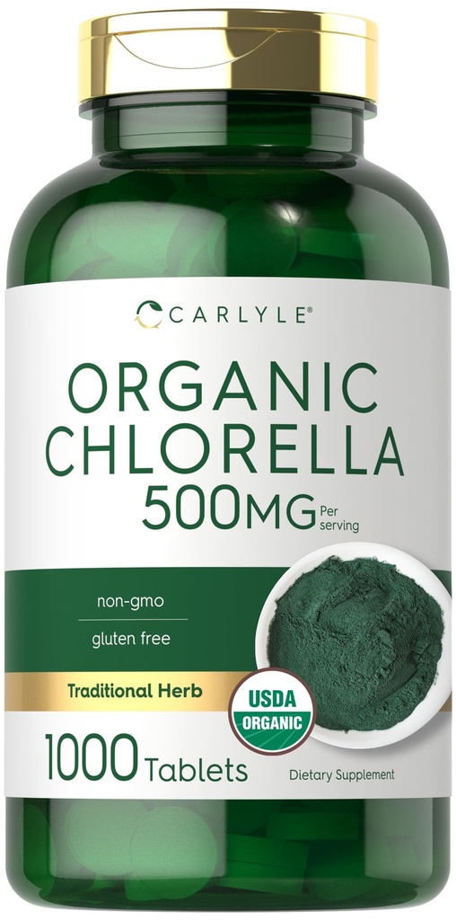 Carlyle Chlorella tablete organice 500 mg 