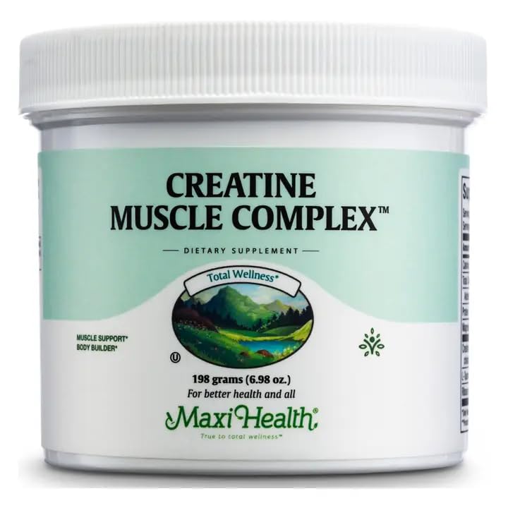 Maxi-Health Monohidrat Creatina pentru masa musculara cu L-Taurina si Ribose pulbere - Supliment nutritiv pentru pre si post antrenament