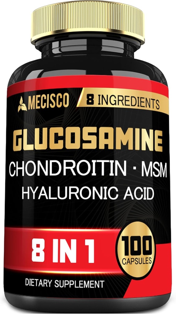 7000 mg Glucosamină Chondroitin MSM cu supliment imunitar - Suport Bone, Sănătatea articulară, Sistemul imunitar şi Sănătatea generală - 100 Capsule