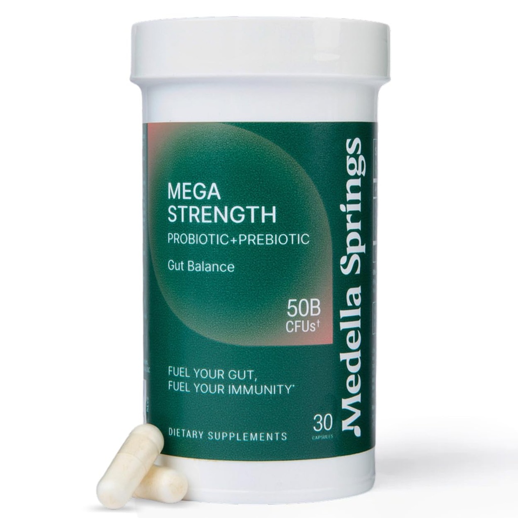 Mega-Tren 50 Miliarde Probiotice CFU + Prebiotice 30 Caps Probiotice pentru femei si barbati - Mentine buna Flora Probiotic & Digestive Sănătate - Nu Frigider Probiotice necesare Lactobacillus Rhamnosus
