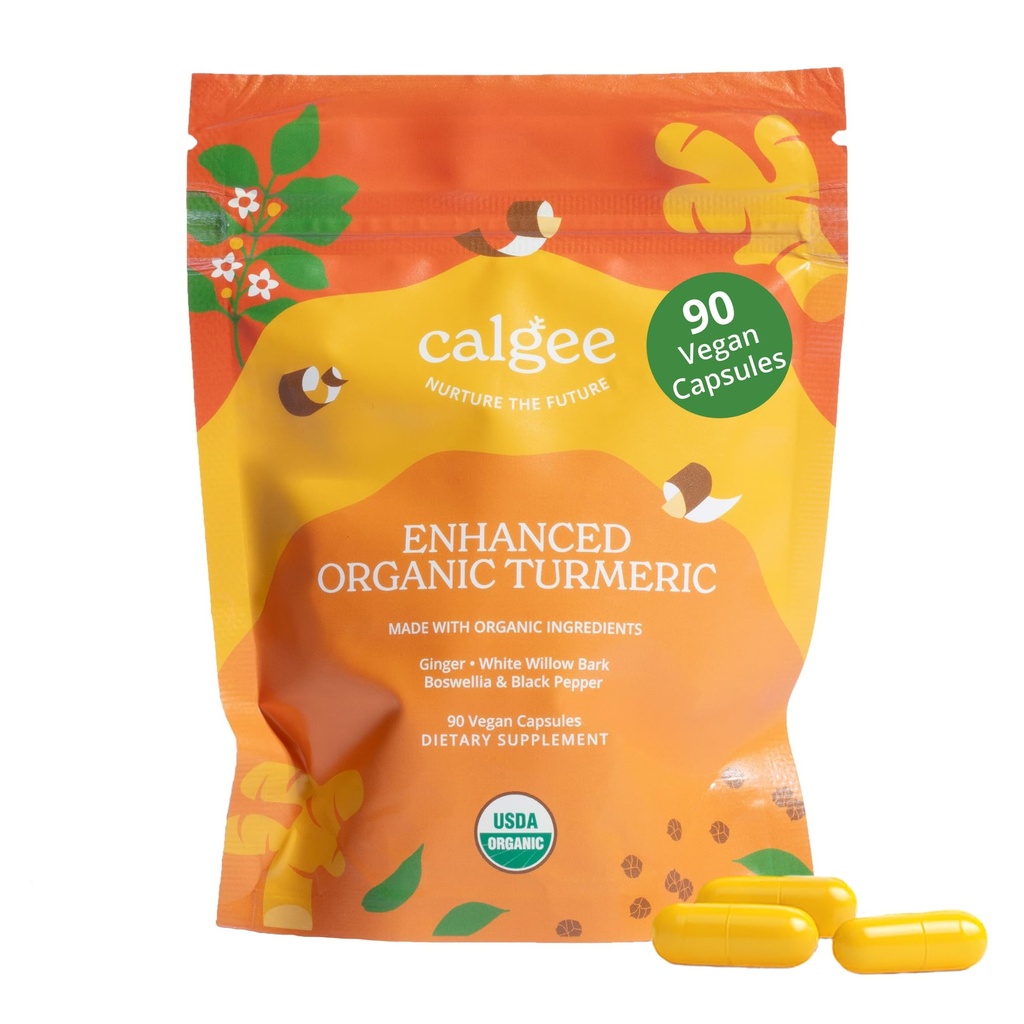Premium 5-in-1 1100mg Curcumin Turmeric cu Pepper negru pentru Biodisponibilitatea Maximizata, Plus Boswellia & salcie alba. USDA Organic Joint Support, Made in the USA and 3rd Party Tested. 90 Ct.