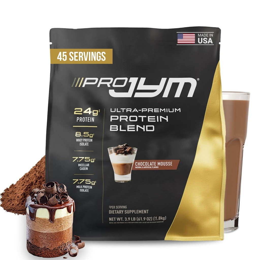 Pro JYM Ciocolata Mousse Pulbere de proteine - Whey Proteine Izolates, Casein, & Proteine de lapte, Lean Muscle Building pentru bărbați și femei, JYM Suplimentul Știința, 45 Serviri