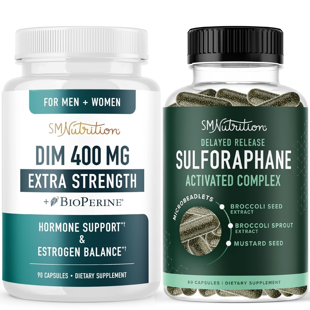 Complexul Sulforaphane & 400mg DIM Supliment pentru Echilibrul Estrogen îmbunătăţit pentru femei 