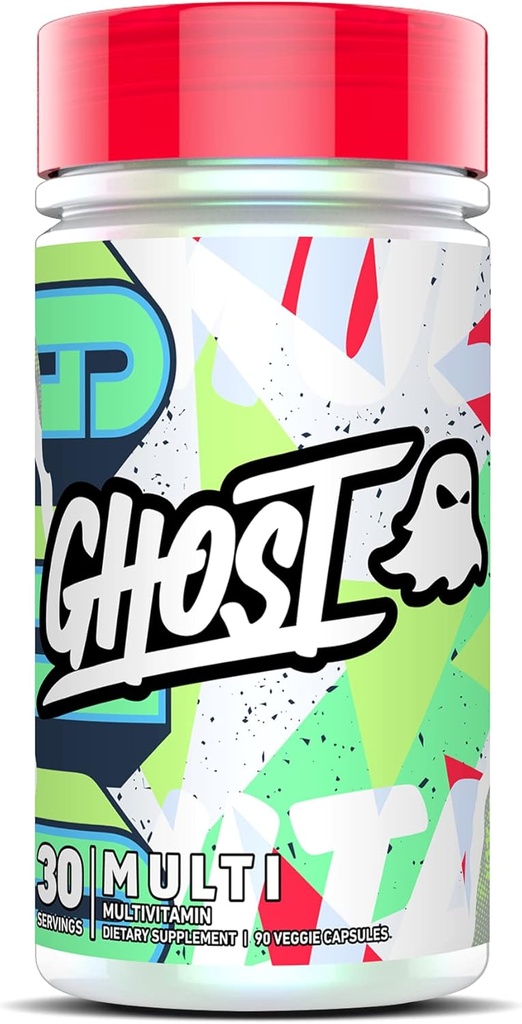 GHOST Multivitamine pentru bărbaţi şi femei, 90 capsule - încărcate cu 21 Vitamine, Minerale & Key Nutrients - Vitamina A, Vitamina C, Vitamina D, Vitamina E & Zinc - Fără gluten, Soy & Sugar, Vegan