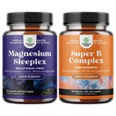 Bundle de mare absorbţie Supliment de somn de magneziu - Melatonina-Liber de somn Magneziu pentru somn şi vitamina B Complexul de adulţi Multivitamine pentru suport imunitar Boost şi de memorie Supliment