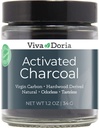 Viva Doria activat Charcoal Powder, Hardwood Derived, Food Grade, 1.2 Oz Glass Jar