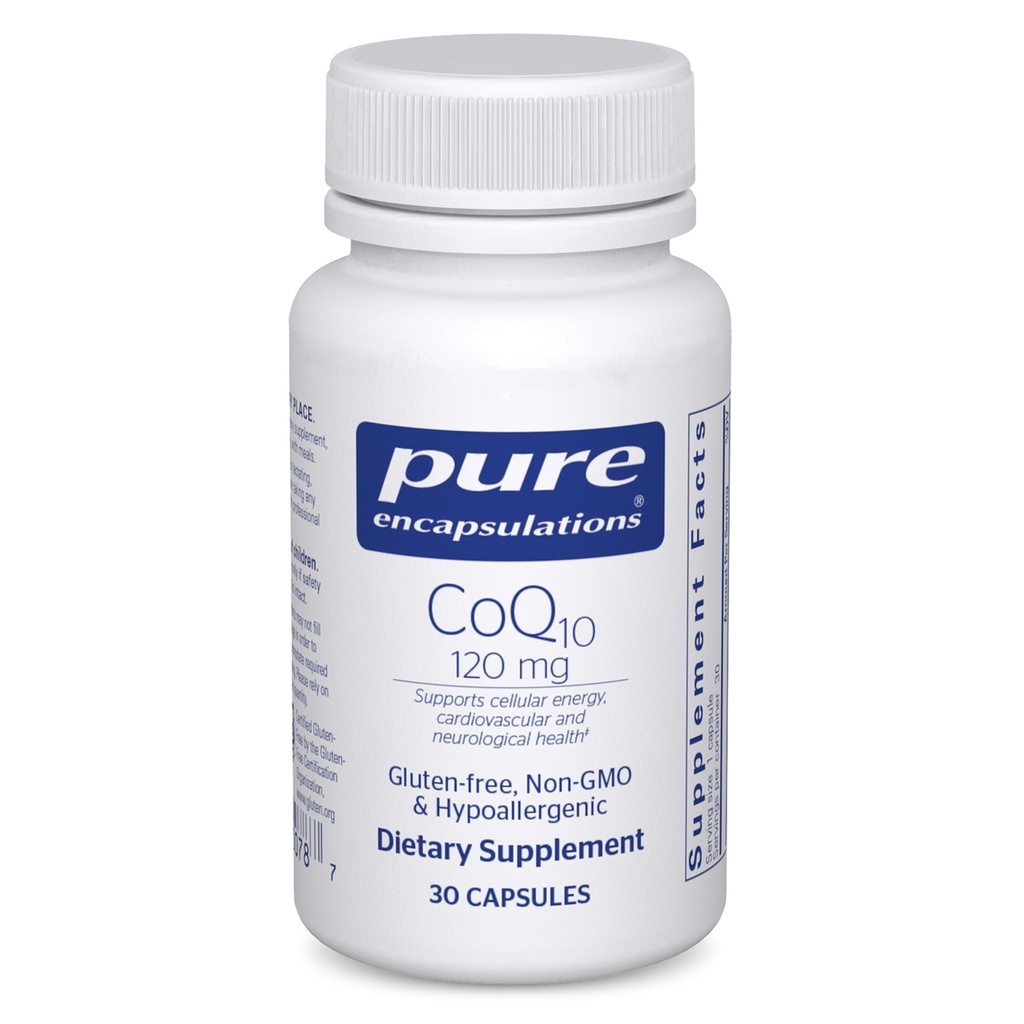 Pure Encapsulations CoQ10 120 mg - Coenzima Q10 Supliment pentru Heart Health, Energy, Antioxidanti, Brain & Memory Health - Cellular Health, Cognition & Cardiovascular Support* - 30 Capsule