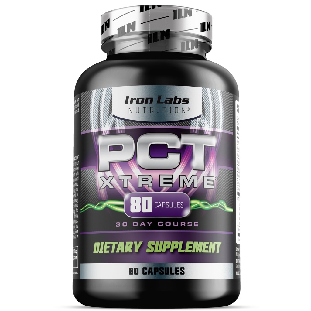 Laboratoare de fier Nutritie PCT Xtreme - PCT Supliment pentru barbati - 30 zile curs - Post ciclu suport Booster (80 capsule)