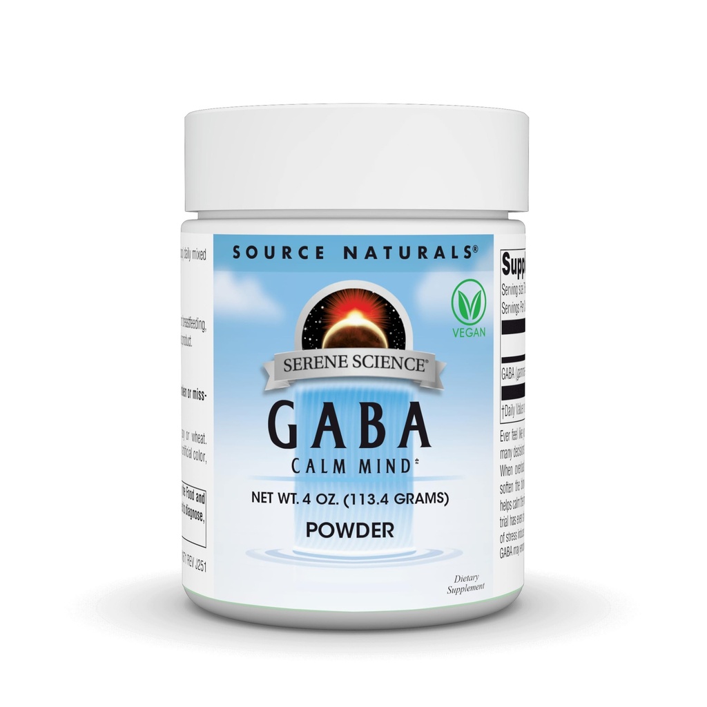 Sursa Naturals Serene Science GABA, Calm Minte - 4 oz pulbere
