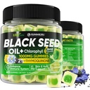 Black Seed Oil Gumries & Clorofill, Biotin 500mcg cu Colagen hidrolizat, Raw Manuka Honey, Organic Cold Pressed - Absorbție finală pentru piele, Hair & Nails, Digestive, Global Health, 1 Pack