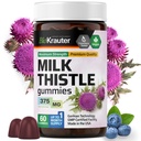 BIO KRAUTER Milk Thistle Ficat Detoxifiere Gummies - 1500 mg Putere - 60 Chews - Silymarin Milk Thisle Supliment - Vegan Gelatină-Free Formula