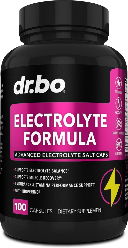 Electrolit Pastile Suplimentul tabletelor de sare - Electroliti Capsule cu Potasiu, Magneziu, Sodiu, Clorura, Inlocuirea Calciului pentru Keto, Crampe si Sare de Rehidratare Suplimente - 100 Capace de Hidratare